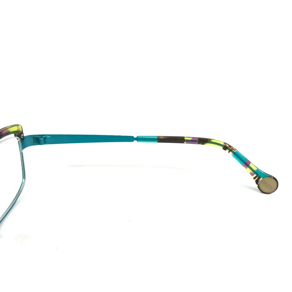 BOZ Eyeglasses Frames ZOUK 7025 Purple Turquoise Horn Cat Eye 52-18-140